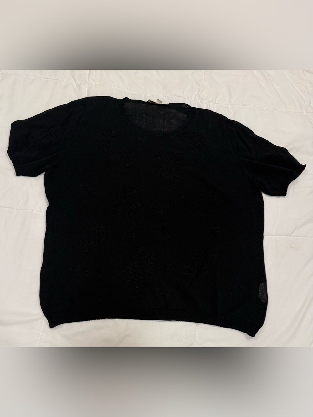Classic Black Short Sleeve Knit Top